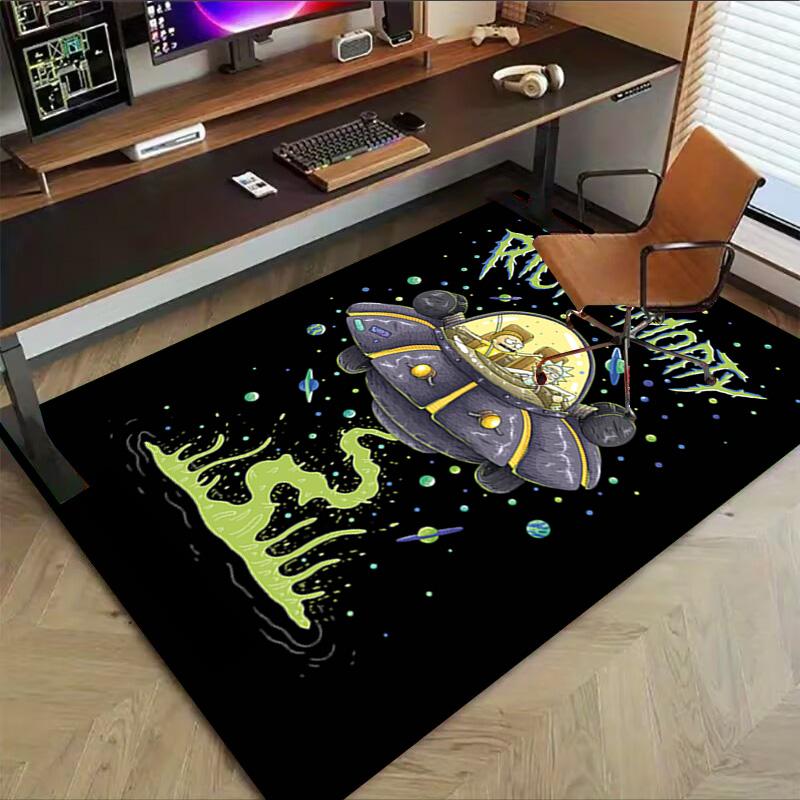 Space Adventure Aliens Carpet For Playroom Bedroom Living Room Sofa Home Decorkids Game Area Rug Nonslip Floor Mat