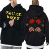 Sauce Boyz Music Album Print Hoodies American Rapper Eladio Carrion Rose Flower Graphic Hoodie Unisex Women Fashion Oversized Tops