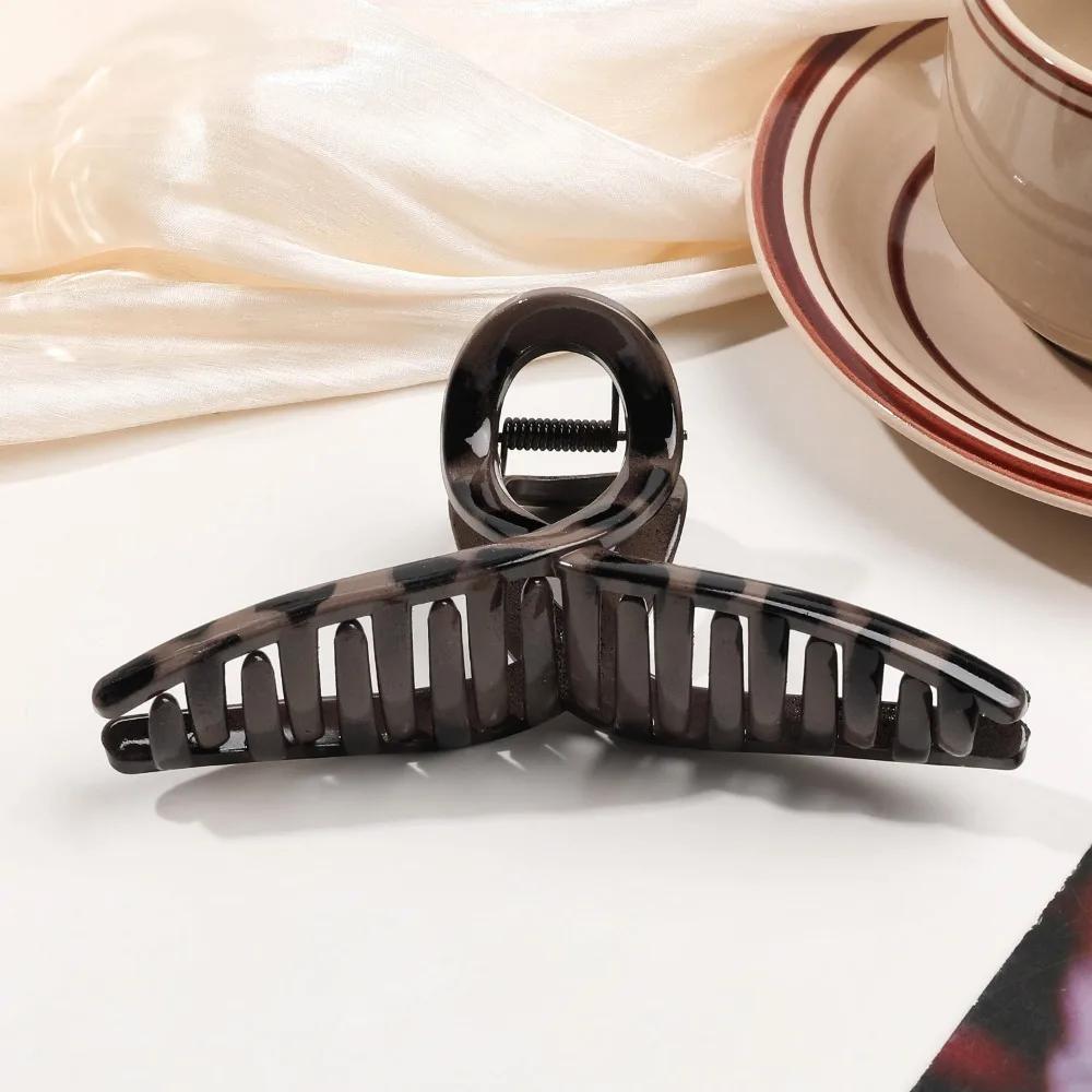 Большой Маленький Зажим-краб для волос с леопардовым принтом для женщин, для густых волос, элегантный бантик, перекрестный, геометрический, зажим-заколка, аксессуары