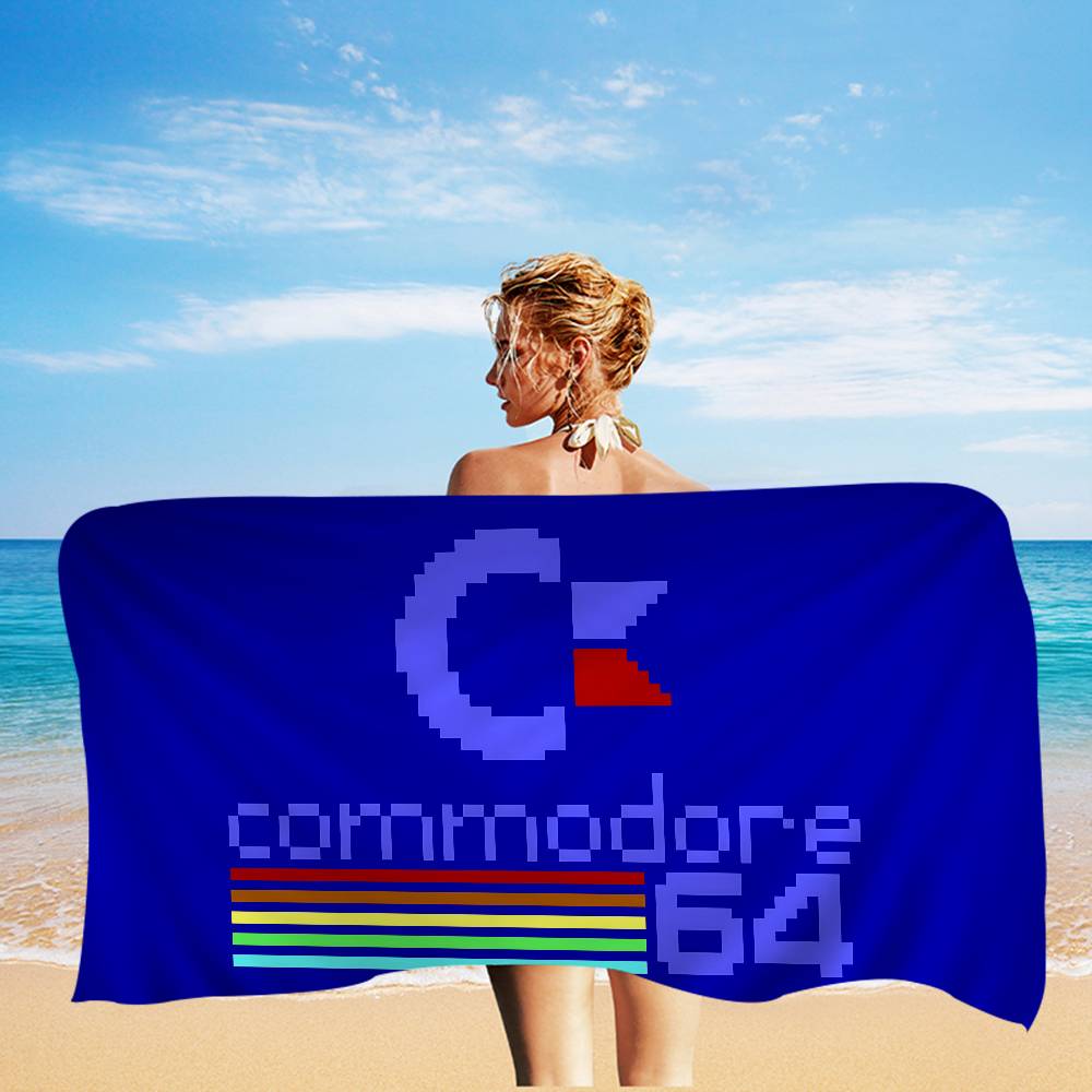 Модель компьютера Commodore 64 Микрофибра Печатное Пляжное полотенце Скалолазание Йога Пляж Плавание Бег Впитывающее Мягкое полотенце