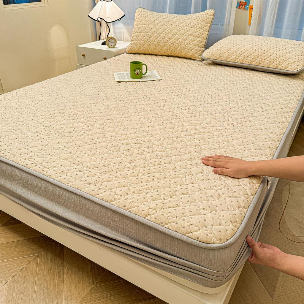 Ретро Стеганый Хлопковый Подогнанный Комплект Постельного Белья - 3 Предмета Издание 2025