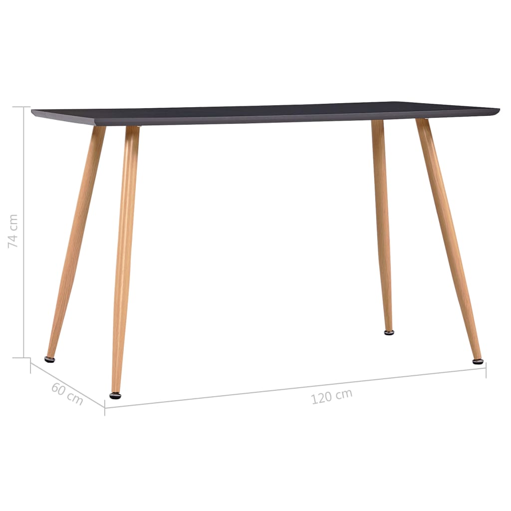 Dining Table Grey and Oak Coloured 120*60*74 cm MDF