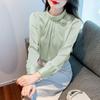 2025 Spring/Autumn Women's Floral Stand Collar Chic Pullover Top