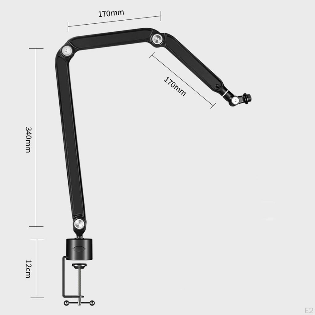 Mic Arm Stand Desktop Bracket Heavy Duty Easy Installation Holder Three Section for Home