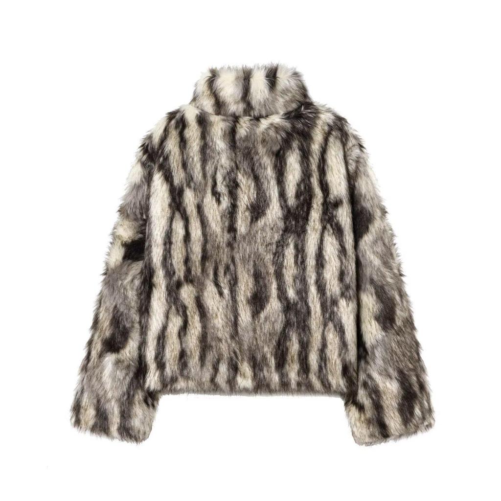 2025 Осень/Зима Универсальное пальто из искусственного меха в уличном стиле 4360/041