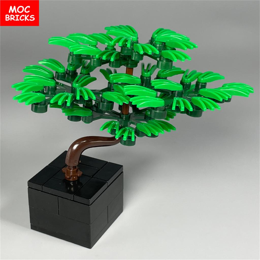 Нетоксичные Мини-Кирпичики Moc Приветственная Сосна Настольная Поделка Модель Дерева Украшения для Городского Дома Образовательные Строительные Блоки Детские Игрушки