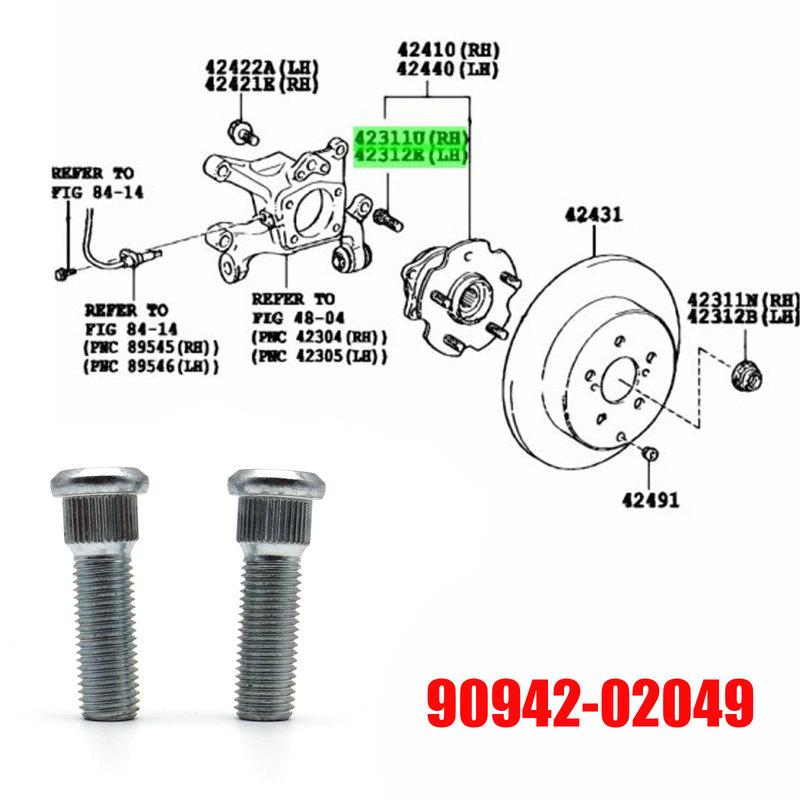 Шпилька колеса M12x1.5 Для Toyota Camry Corolla Yaris Lexus ES GS 90942-02049 Стальные болты колеса 90942-0203 90942-02070