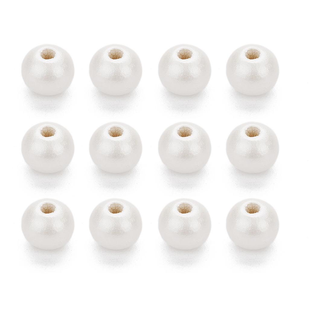 100 штук жемчужно-белые деревянные бусины-разделители для изготовления ювелирных изделий 8 мм