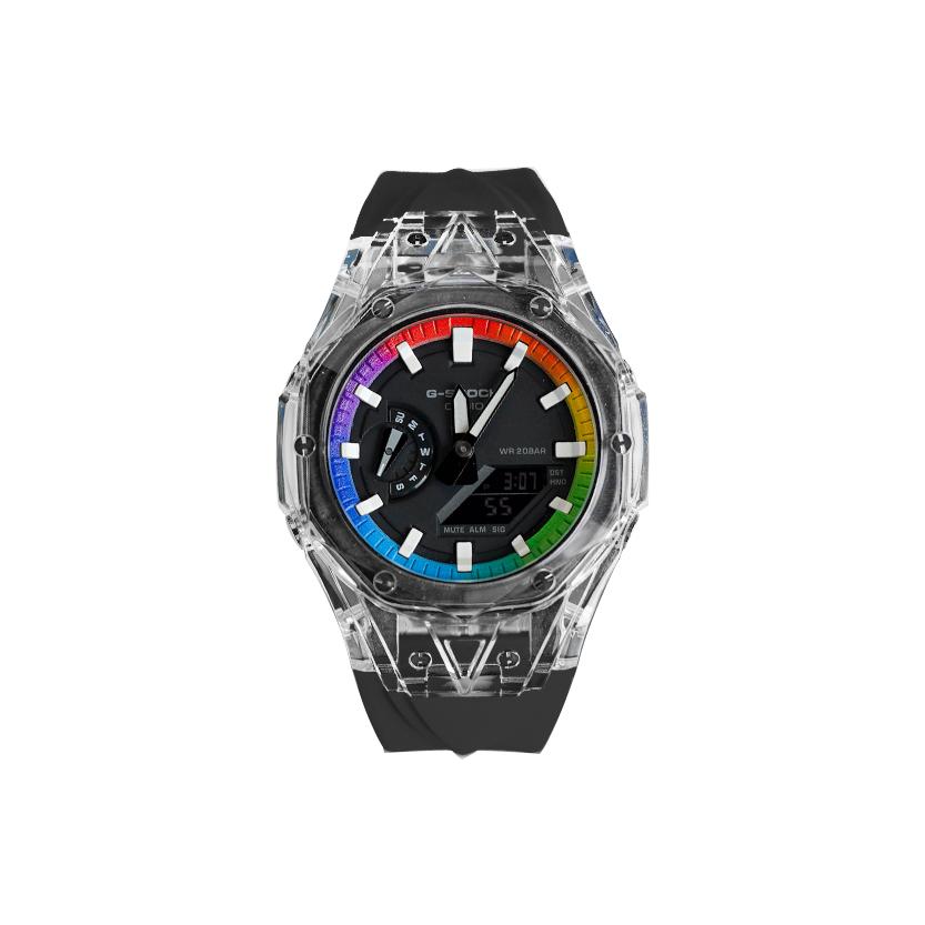 CASIO Unisex Liquid Crystal,Analog Dual Display Series 48.5mm Black Watch GA-2100-7A(Watch8--)
