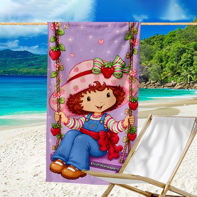Straw-berry Quick-Dry Microfiber Beach Towel Super Soft & Absorbent for Bath, Beach, Travel Bath Time Accessory, Fan gifts