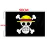 60*90 см Пиратская Обезьяна Д. Луффи Флаг-череп Игрушка Пираты Соломенной Шляпы Флаг-знамя с трубой Украшение для яхты Подарки