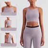 Women's European and American Slimming Ribbed High Neck Yoga Tank Top - Anti-Exposure, Beautiful Back Fitness Apparel for Summer