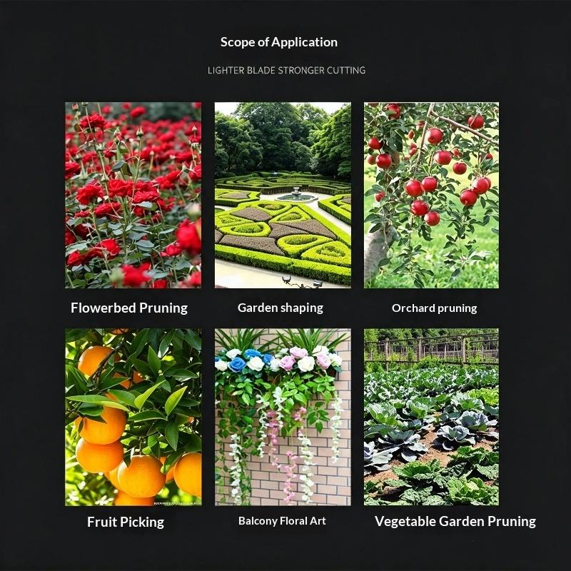 Секатор для сбора фруктов из нержавеющей стали с острыми лезвиями, нескользящие ручки для садоводства, сбора урожая фруктов, овощей, цветов
