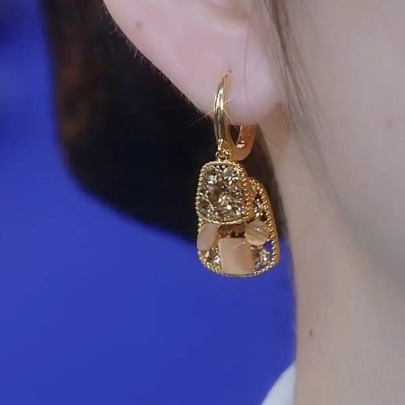 Новые темпераментные квадратные серьги с модным, элегантным и атмосферным дизайном, застежка-пряжка