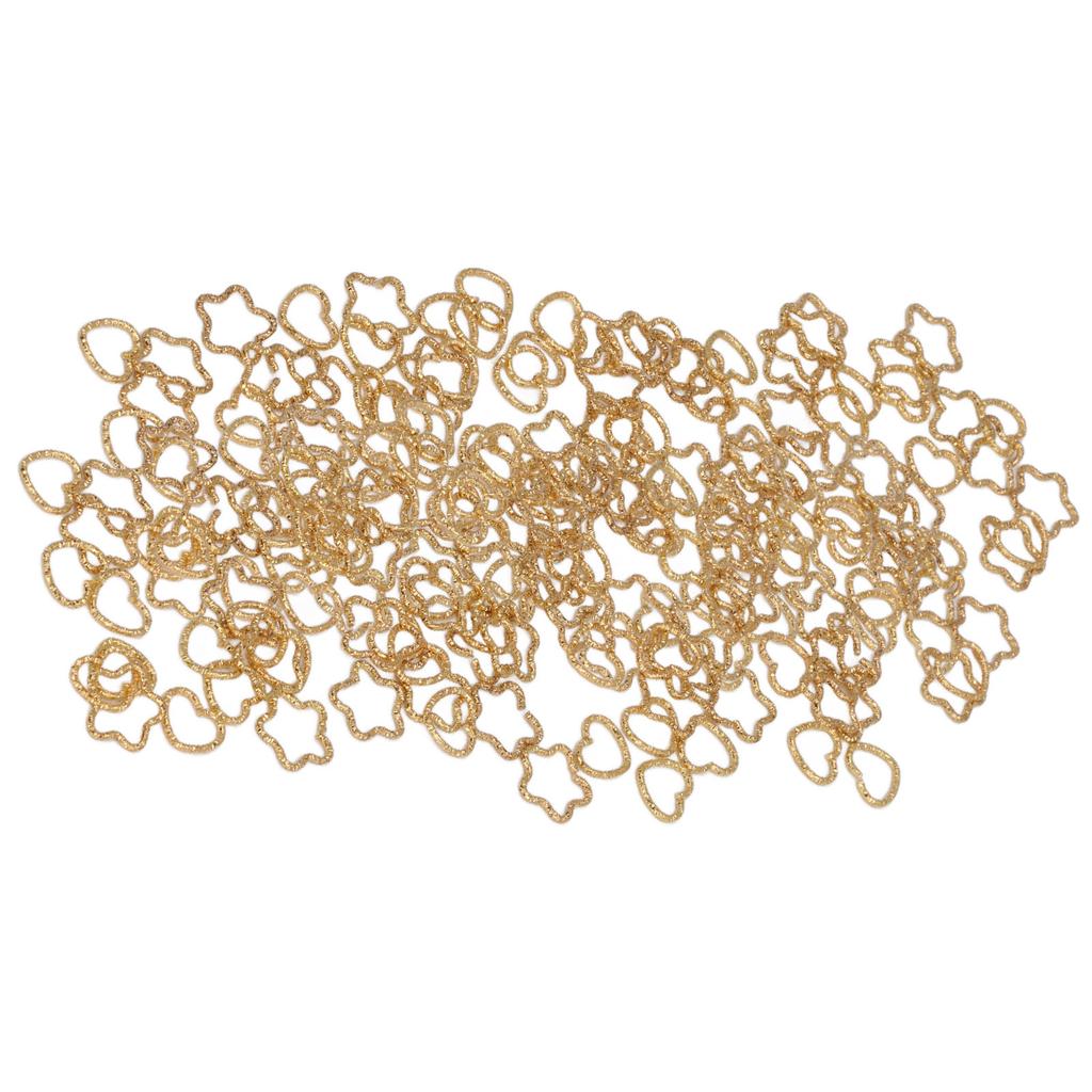 100 шт. Разноцветные заколки-кольца для косичек в форме звезды и сердца, милые металлические кольца для волос для вечеринок и повседневных мероприятий, золотистые