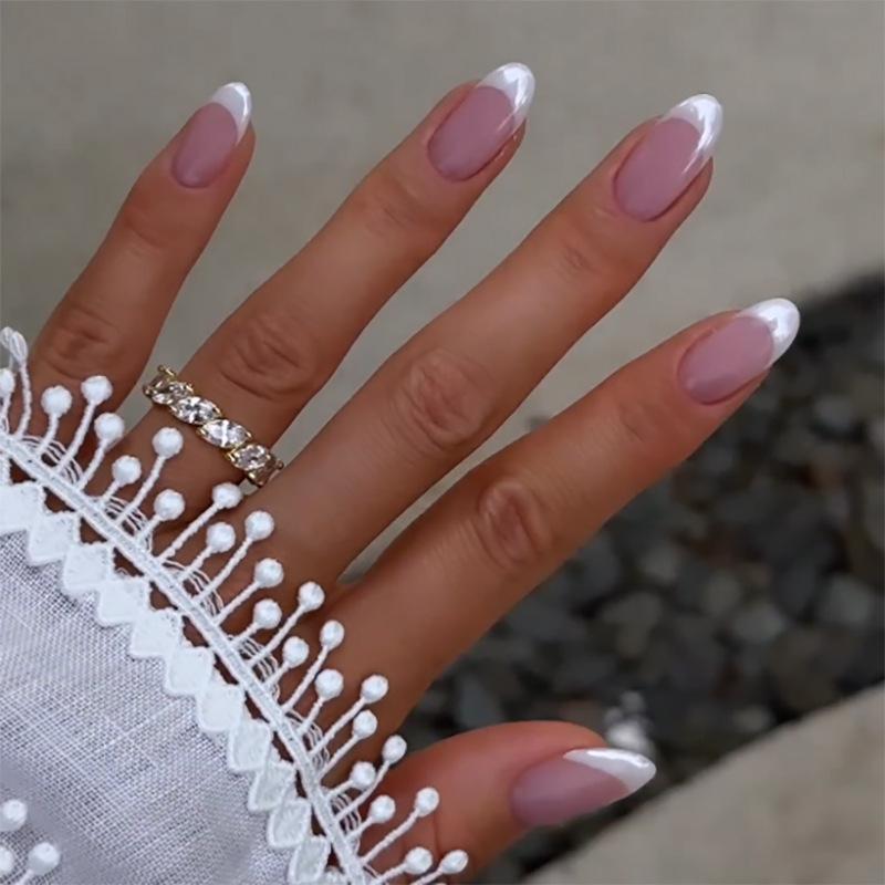 Французский нейл-арт для накладных ногтей белый край элемент нейл-арта готовые ногти