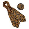 Men's Acot Tie with Boutonniere Floral Paielsy Silk Tie Hanky Cufflinks Luxury Ascot Tie Set Dibangu