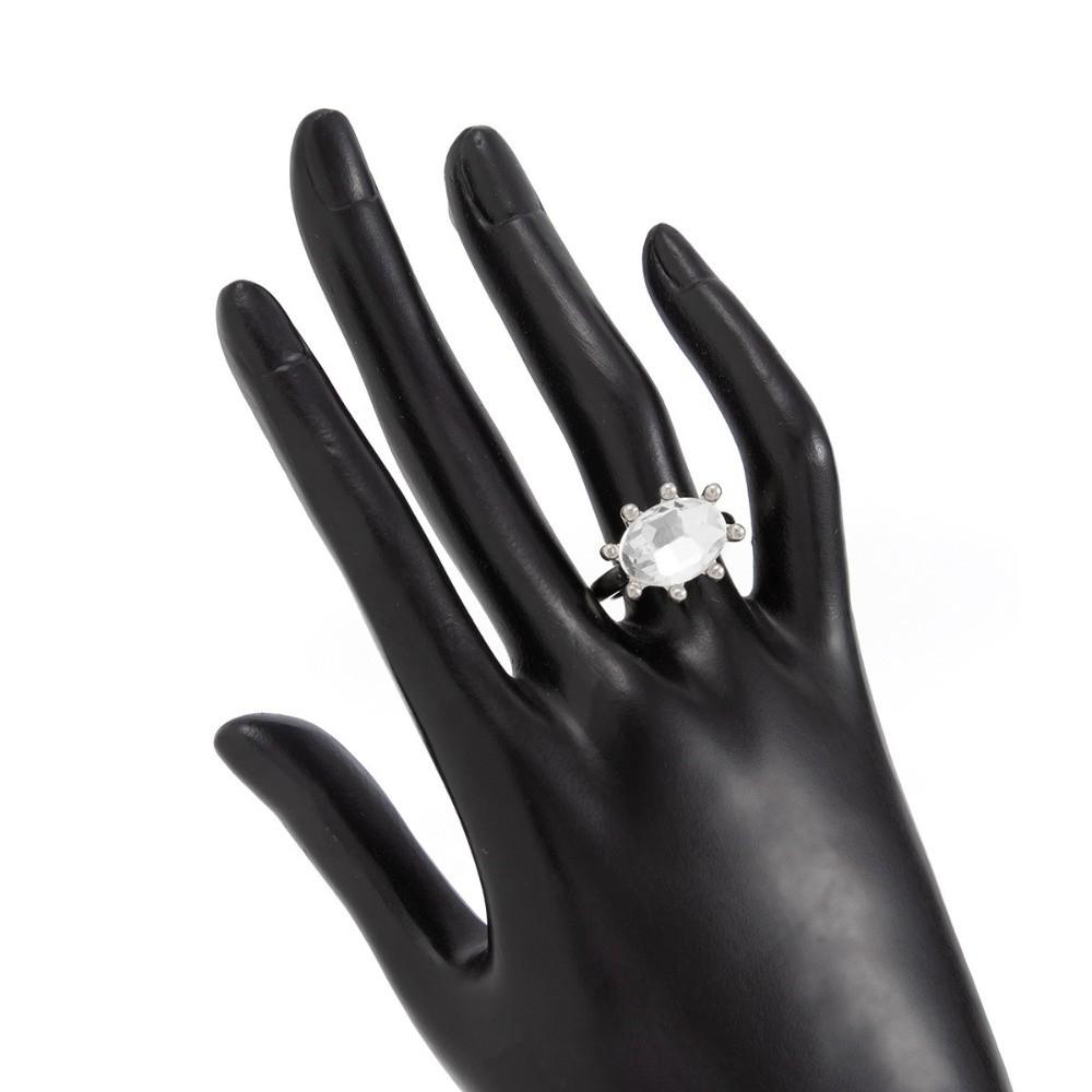 Stackable Oval Shape Rhinestone Ring Shiny Finger Ring Elegant Candy Color Statement Ring Wedding