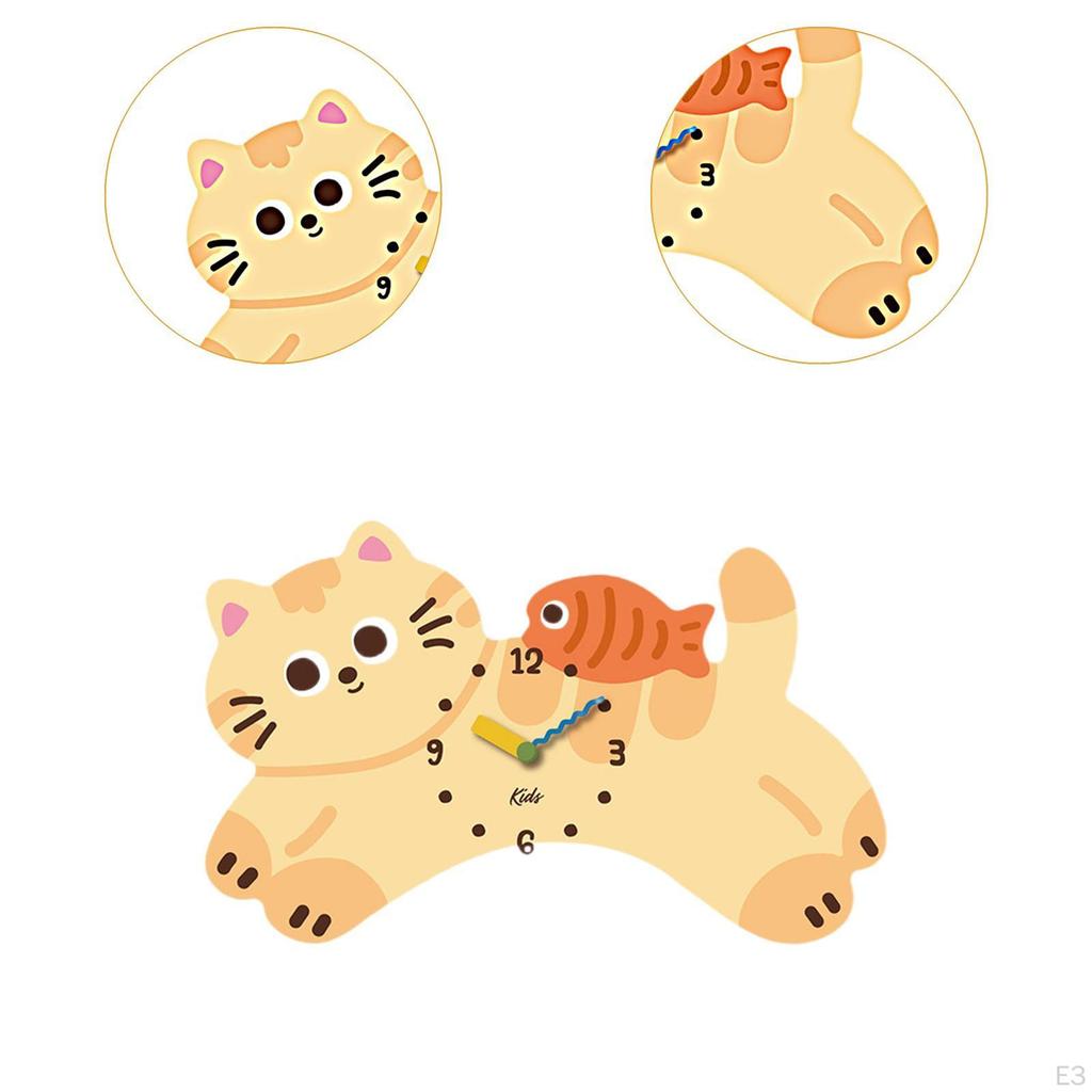 Украшение стены с изображением кошки Декоративные часы для детской комнаты