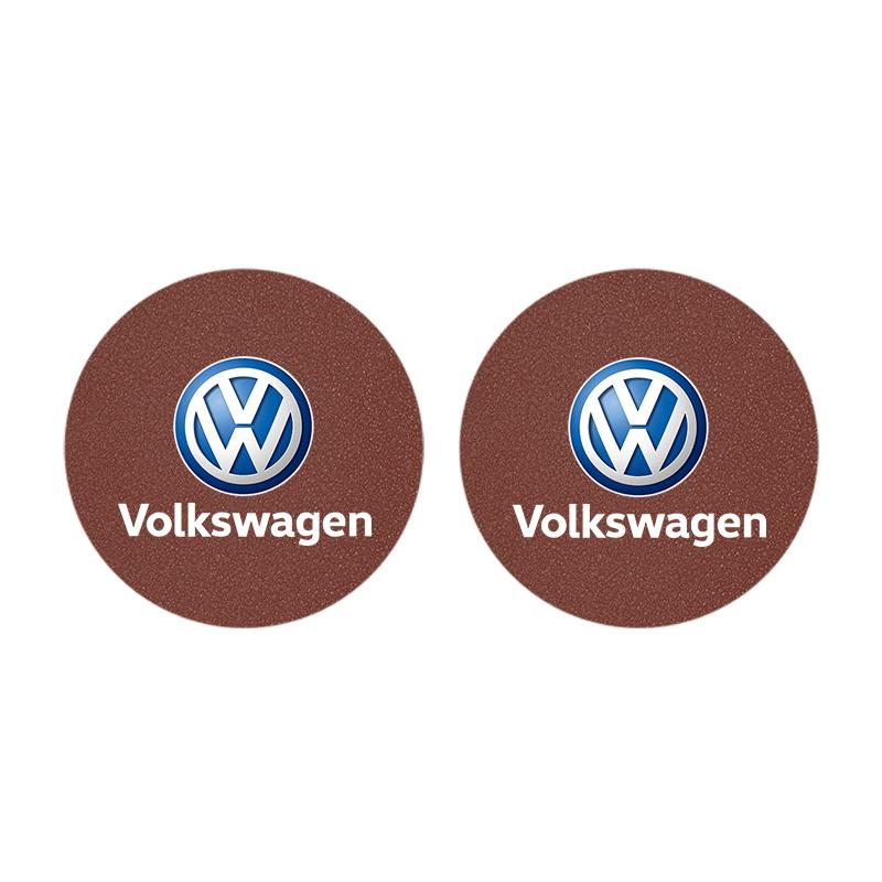 2026 Hot 2Pcs Car Coaster Water Cup Mat Non-Slip Pad For Volkswagen VW Golf Amarok Beetle GTI Magotan T-ROC T-Cross Polo Atlas ID3 Tiguan