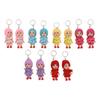 12 Pcs Mini Doll Keychain Lovely Tiny Dolls Keychain Portable Handbag Key Ring for Birthday Gift
