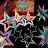 Iridescent Star Garland Decoration Metallic Holographic Star Streamer Twinkle Star Hanging Bunting Banner Backdrop for Birthday Baby Shower Wedding