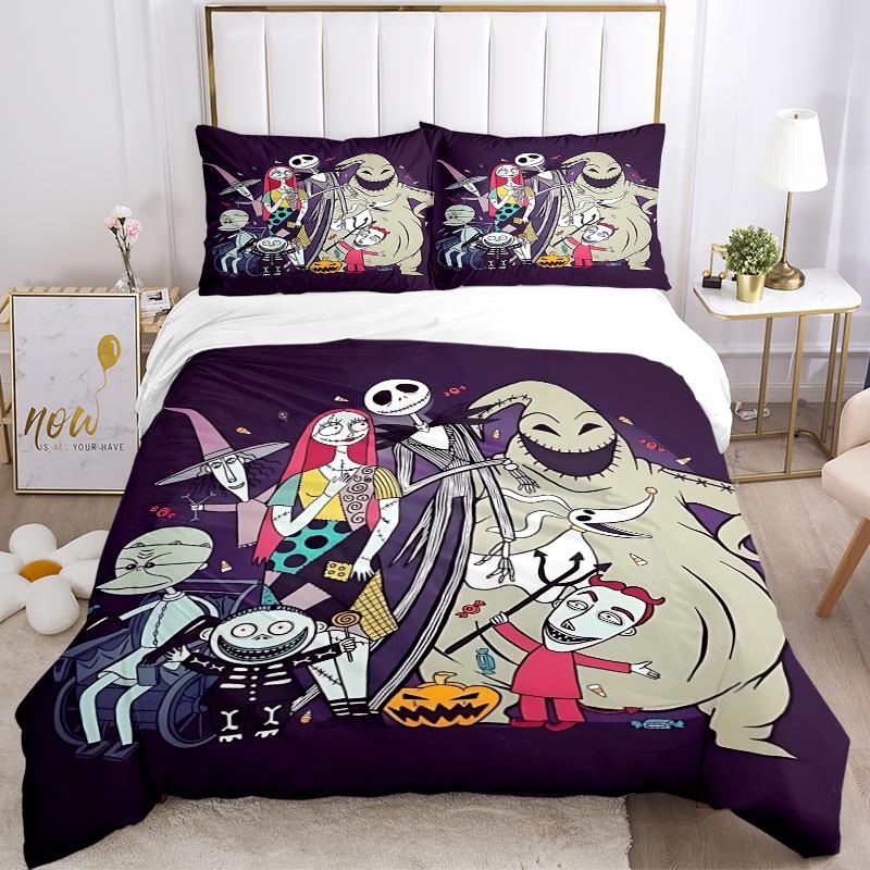 3Pcs Nightmare Before Christmas Characters Bedding Sets For All Sizes New 3D Printed Bed Cover Comforter Duvet Cover Pillowcase Bedroom Decoration