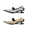 Fashion Retro Designer Mary Jane Shoes Women Strange Heel Bowknot Dress Shoes Female Ballet Style Fashion Brand High Heels Women Pumps