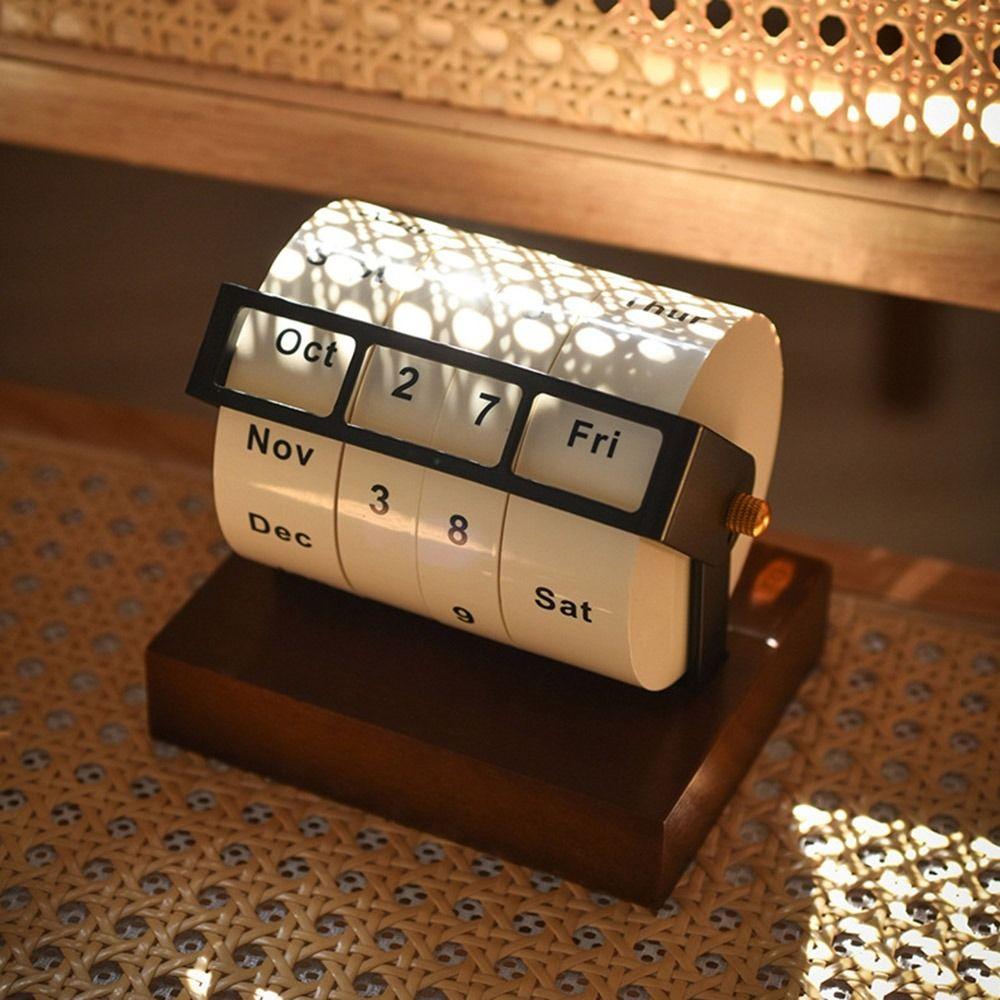 Reusable Rotary Calendar Daily Flip Manual Countdown Calendar Perpetual Calendar  Desktop