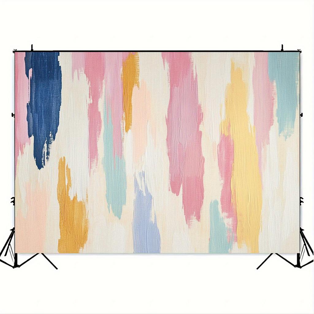 Two-dimensional plane, 1 piece - Two-dimensional plane colorful abstract brushstrokes art background fabric