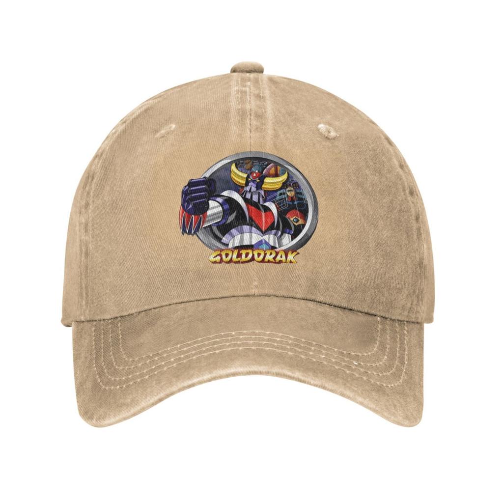Goldorak Robot Print Baseball Cap Vintage Washed Cotton Casual Dad Hat Adjustable Unisex