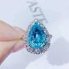 Высококачественная онлайн-трансляция знаменитостей в прямом эфире, новый продукт, моделирование, женское открывающееся кольцо с синим топазом и бриллиантами, высокое качество