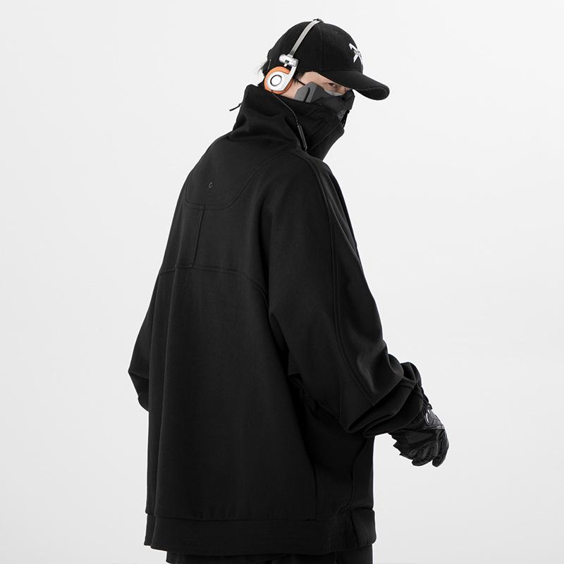 Мужская толстовка с капюшоном Y2K Techwear для рыбалки и защиты от солнца с длинным рукавом