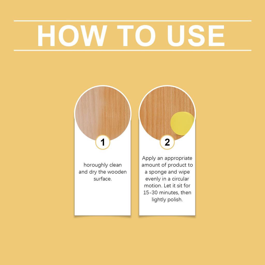 Jarrary Beeswax Wood Polish - Gentle Cleaner for Wooden Furniture, Removes Dirt, Polishes and Brightens, Daily Care Agent