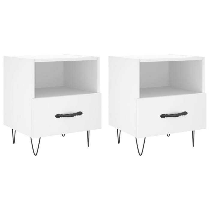 Maison Exclusive - Tables de chevet 2 pcs blanc 40x35x47,5 cm bois d’ingénierie