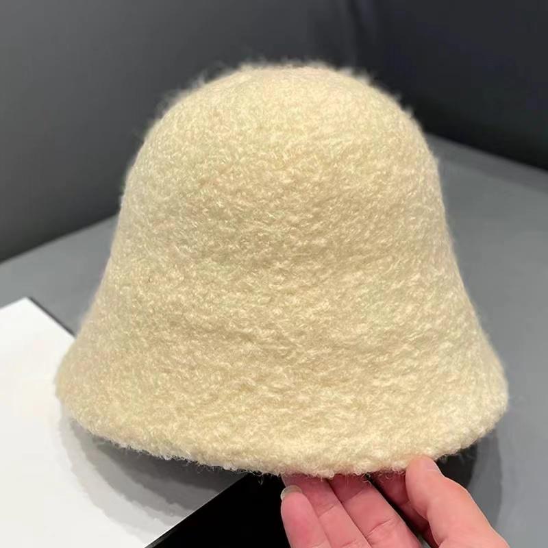 Осенне-зимние шапки для женщин, новые классические простые шерстяные овечьи шапки-ведро, теплая рыболовная шапка, универсальная модная японская женская панама