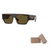Burberry Temple Logo Plastic Bio-Polyamide Rectangular Sunglasses Men's Tortoiseshell