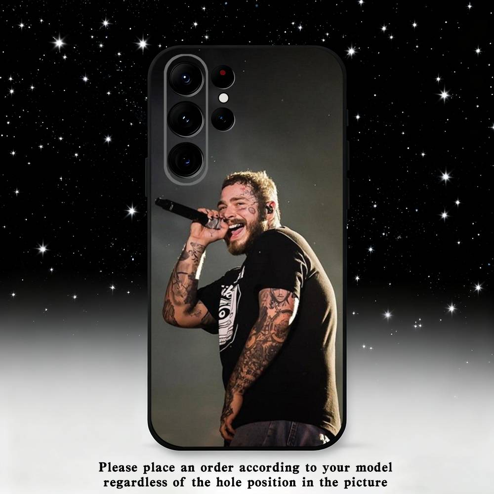 Singer P-Post M-Malone  Phone Case For Samsung S25,S24,S21,S22,S23,S30,Ultra,S20,Plus,Fe,Lite,Note,10,9,5G Black Cover