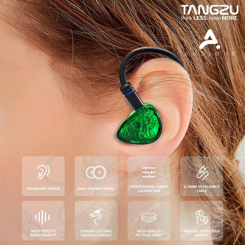 Игровые проводные наушники-вкладыши TANGZU II с 10-мм ПЭТ-драйверами Hi-Fi, шумоизоляцией, съемным плоским кабелем из смолы, китайские наушники, без драйверов Wan'er S.G, внутриканальные