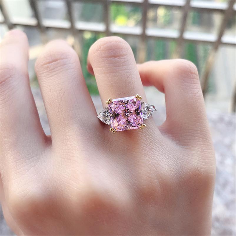 CC Rings Shine Yellow Cubic Zircon Stone Luxury White Gold Plated Fine Party Jewelry for Women Drop Shipping CC1665