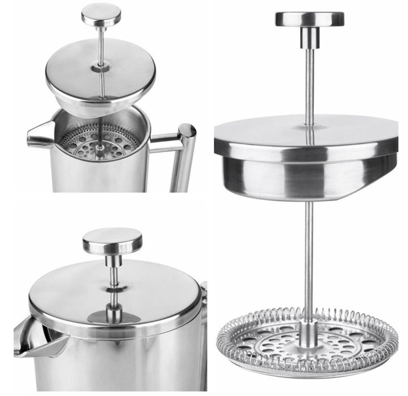 French Press Cafe Tea maker Stainless steel coffee pot, double vacuum insulation, portable glass sink with filter | coffee pots