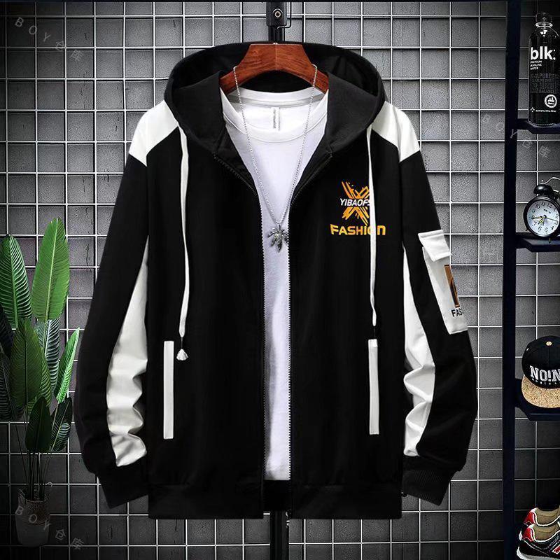 Мужской модный кардиган-свитер с капюшоном - повседневная куртка на весну/осень для подростков и студентов