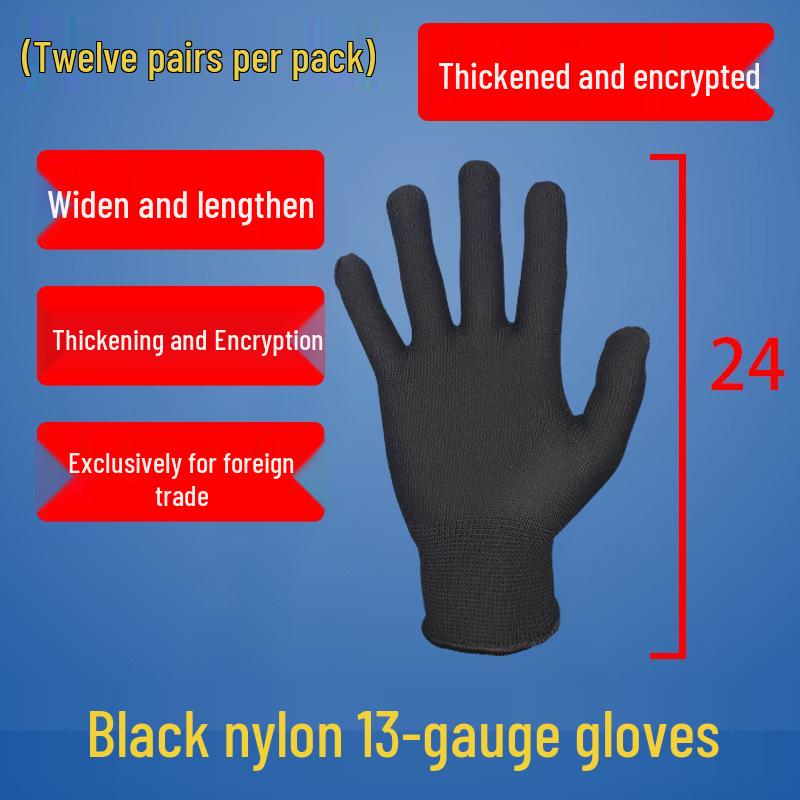 Ultra-Thin Nylon Breathable White Work Gloves - Skin-Friendly, Non-Slip, Elastic, Wear-Resistant.