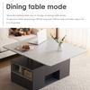 =313593594GAA Liftable Multifunctional Coffee Table - Tabletop Opens into 2 Tables, Dark Grey + Light Grey, Large Capacity