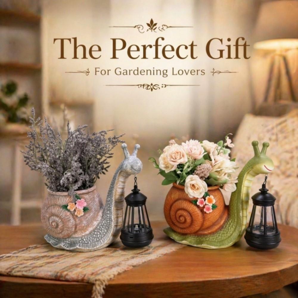 Resin Snail Statue Planter Sun Proof Resin Decorative Flowerpot Outdoor