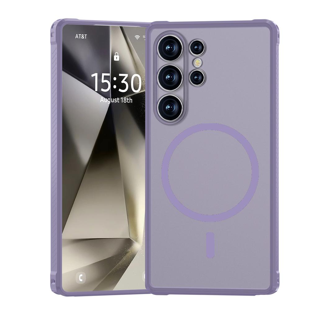 Подходит для Samsung S25UItra Матовый чехол для мобильного телефона с ощущением кожи Противоударный Полупрозрачный Магнитный чехол Защитный чехол