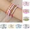 5Pcs/Set Lover Elastic Bracelet Letter Print Polymer Clay Beads Bracelet Summer Beach Bohemian Layering