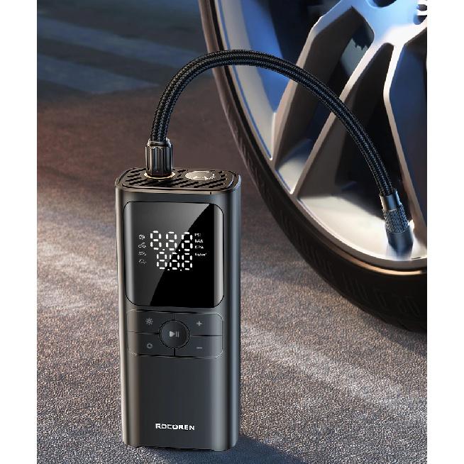 Rocoren Car Inflator Air Pump Portable Compressor 12V High Pressure Digital Inflatable For Car Motorcycles Bicycle Electric Tire