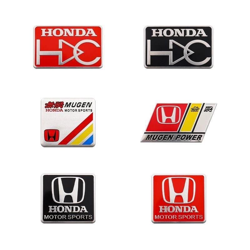 FIQ1 Honda Aluminum Car Body Fender Trunk Decal Badge for Civic FIT Accord CRV CRZ CRX HRV Odyssey City B-Series D-Series H-Series Rs