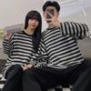 Парная ночная рубашка для мужчин и женщин, хлопковая пижама, комплект большого размера, осенняя ночная рубашка, домашняя одежда, комплект с длинными рукавами, корейская одежда
